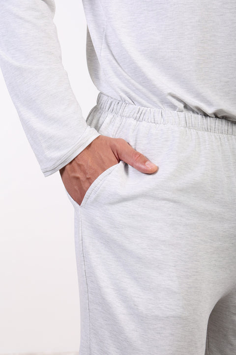 PYJAMA FULL SLEEVES SET — MENS CLOUD GREY