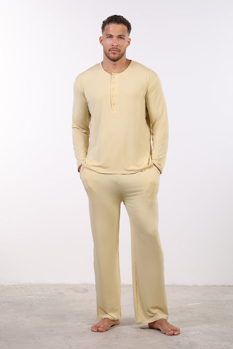 PYJAMA FULL SLEEVES SET — MENS YELLOW