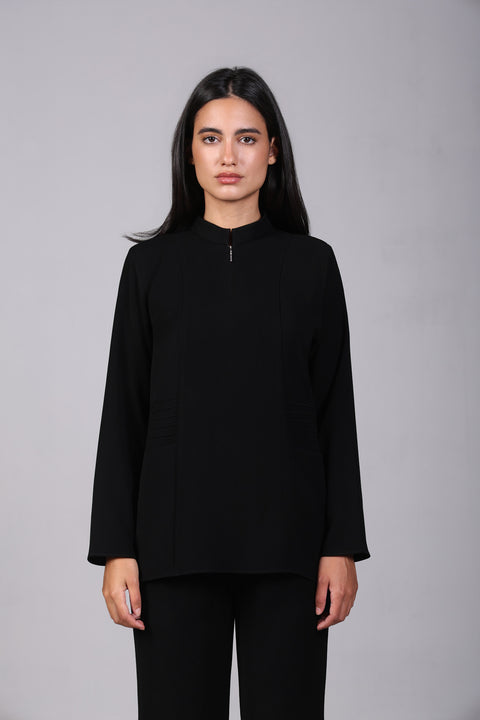 SHARK SHIRT FULL SLEEVES — WOMENS BLACK