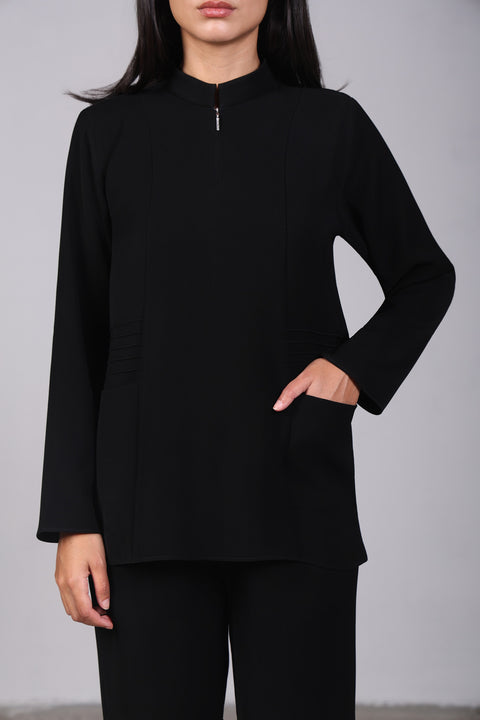 SHARK SHIRT FULL SLEEVES — WOMENS BLACK