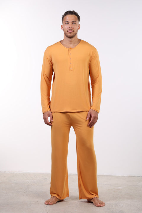 PYJAMA FULL SLEEVES SET — MENS ORANGE