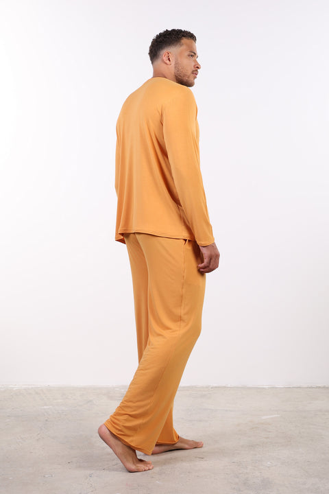 PYJAMA FULL SLEEVES SET — MENS ORANGE