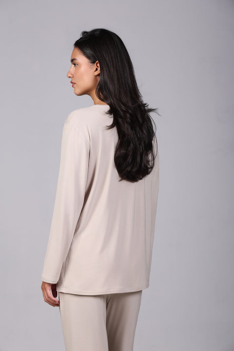 ON CALL TOP FULL SLEEVES — WOMENS TAUPE