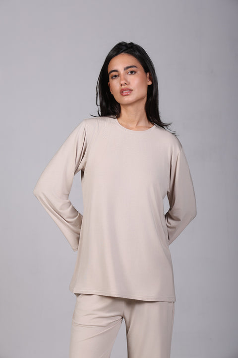 ON CALL TOP FULL SLEEVES — WOMENS TAUPE