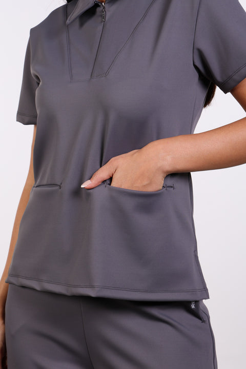 THE FORM SCRUB SHIRT — WOMENS GREY