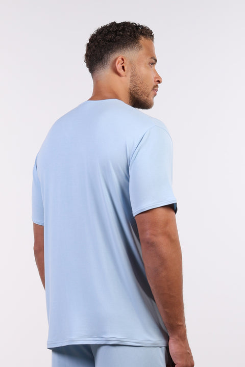 PYJAMA TOP HALF SLEEVES — MENS SKY BLUE