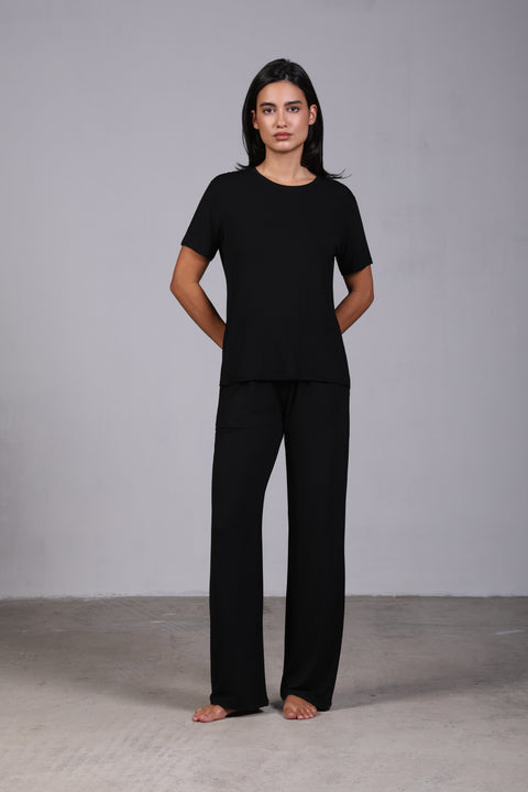 ON CALL HALF SLEEVES SET — WOMENS BLACK