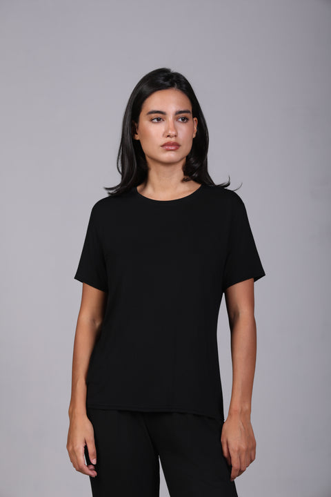 ON CALL TOP HALF SLEEVES — WOMENS BLACK