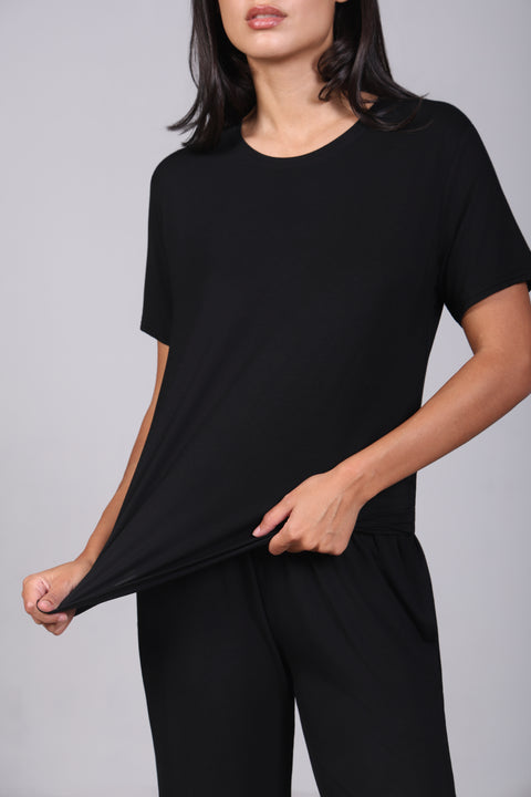 ON CALL TOP HALF SLEEVES — WOMENS BLACK