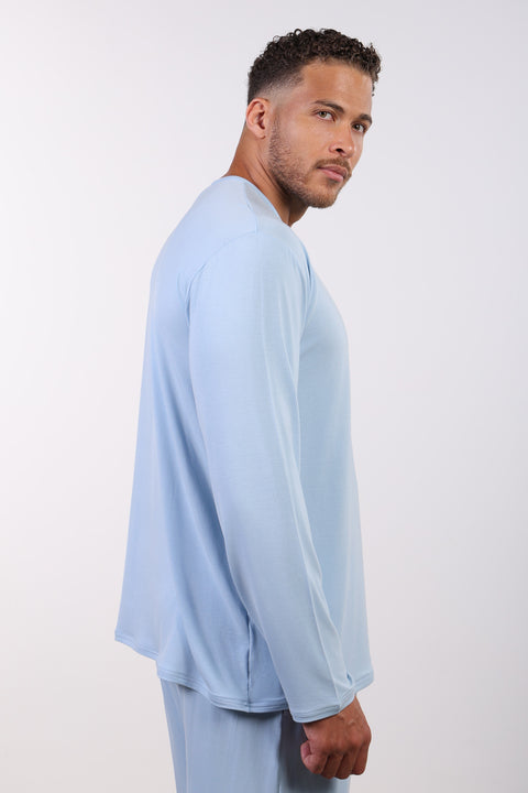 PYJAMA TOP FULL SLEEVES — MENS SKY BLUE
