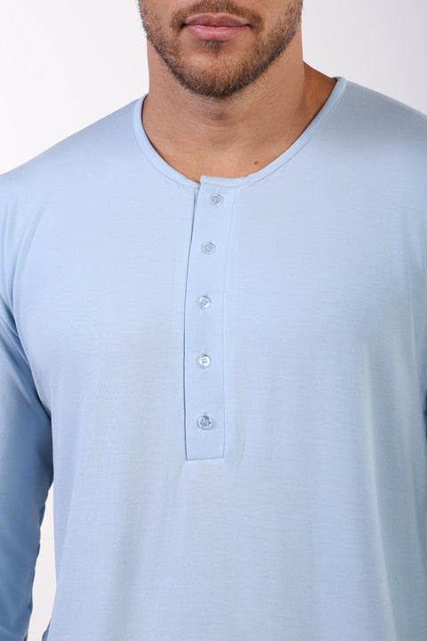 PYJAMA TOP FULL SLEEVES — MENS SKY BLUE