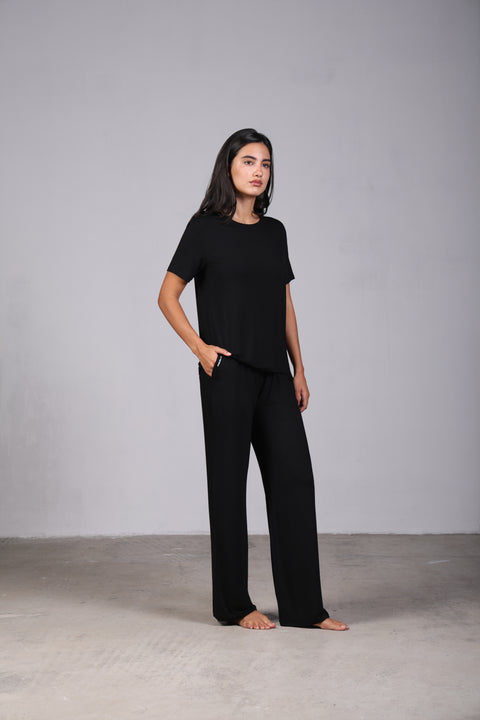 ON CALL HALF SLEEVES SET — WOMENS BLACK