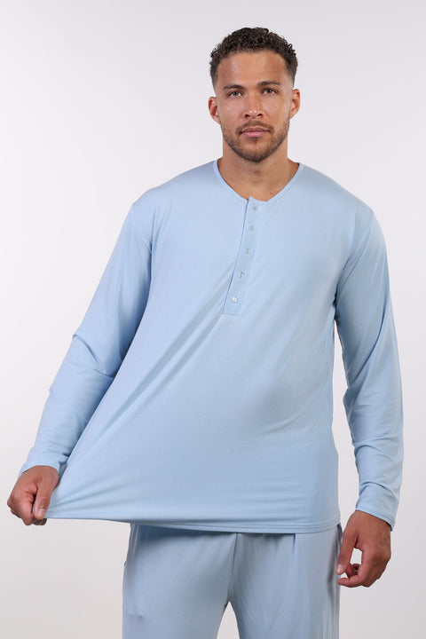 PYJAMA FULL SLEEVES SET — MENS SKY BLUE