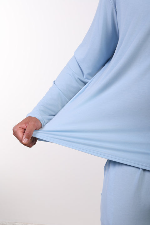 PYJAMA FULL SLEEVES SET — MENS SKY BLUE