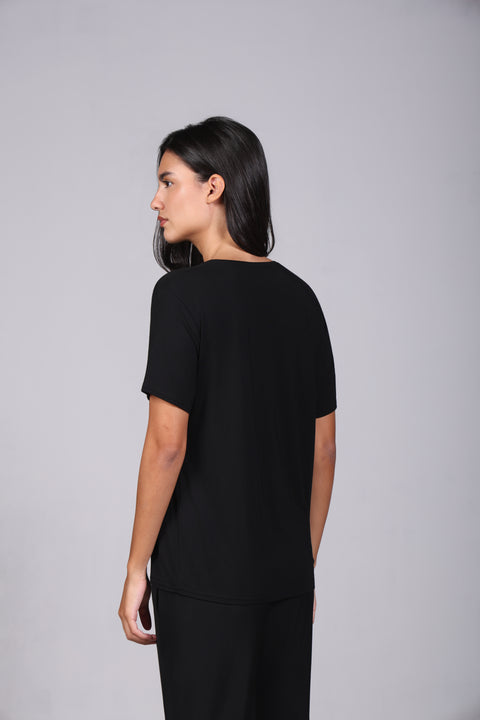 ON CALL TOP HALF SLEEVES — WOMENS BLACK
