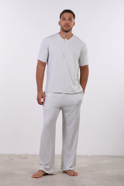 PYJAMA HALF SLEEVES WITH PANTS SET — MENS CLOUD GREY