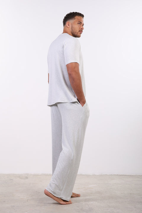 PYJAMA HALF SLEEVES WITH PANTS SET — MENS CLOUD GREY
