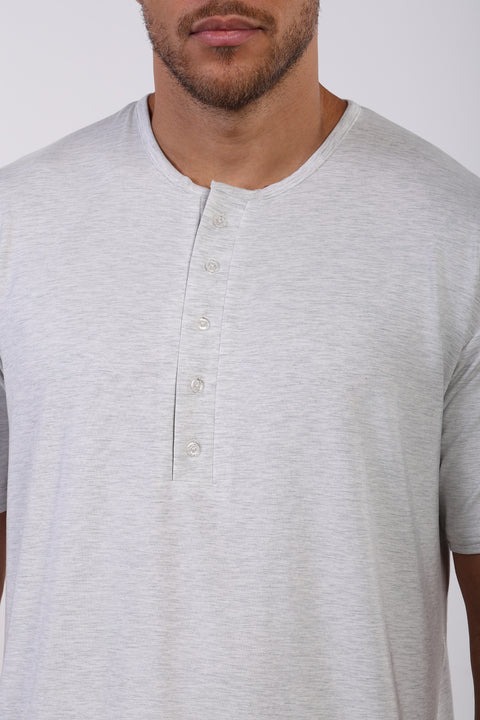 PYJAMA HALF SLEEVES WITH PANTS SET — MENS CLOUD GREY