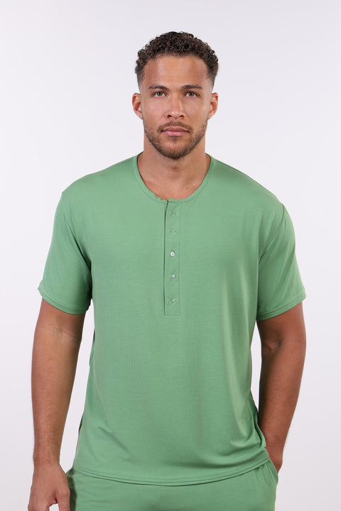 PYJAMA TOP HALF SLEEVES — MENS GREEN