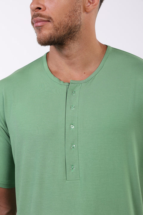 PYJAMA TOP HALF SLEEVES — MENS GREEN