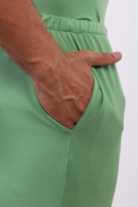 PYJAMA HALF SLEEVES WITH PANTS SET — MENS GREEN