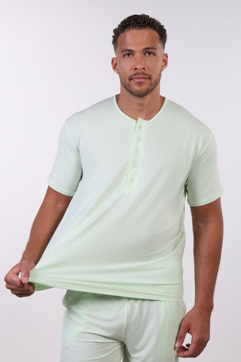 PYJAMA TOP HALF SLEEVES — MENS MINT