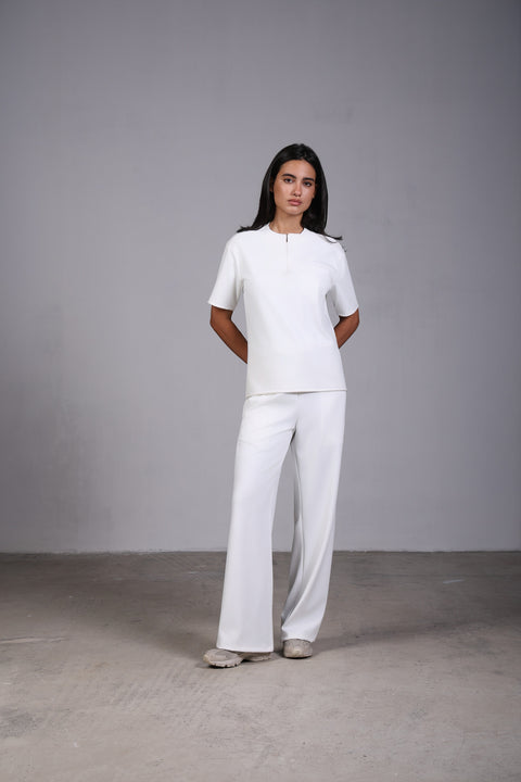FLEX SHIRT HALF SLEEVES — WOMENS WHITE