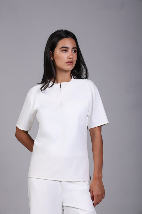 FLEX SHIRT HALF SLEEVES — WOMENS WHITE