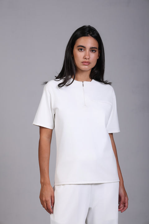 FLEX SHIRT HALF SLEEVES — WOMENS WHITE