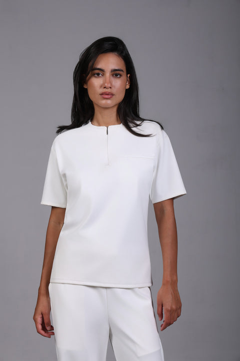 FLEX SHIRT HALF SLEEVES — WOMENS WHITE