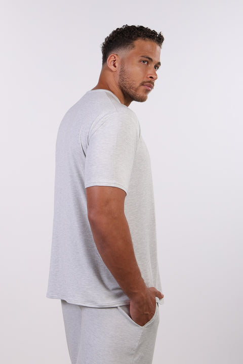 PYJAMA HALF SLEEVES WITH PANTS SET — MENS CLOUD GREY