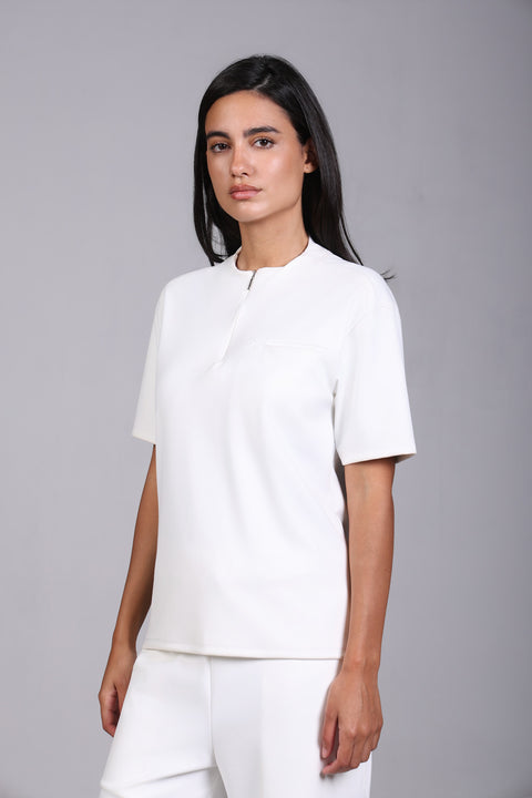 FLEX SHIRT HALF SLEEVES — WOMENS WHITE