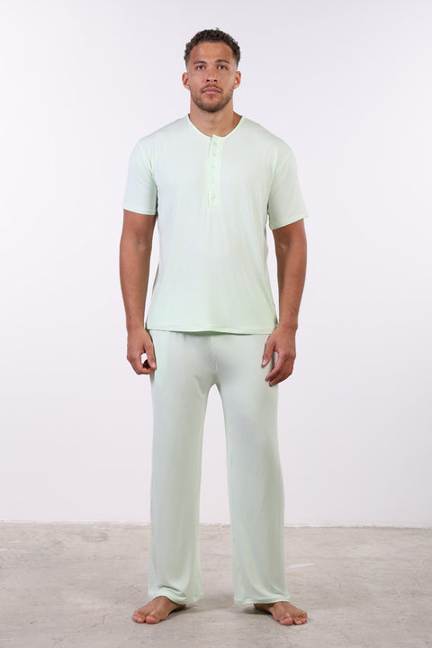 PYJAMA HALF SLEEVES WITH PANTS SET — MENS MINT