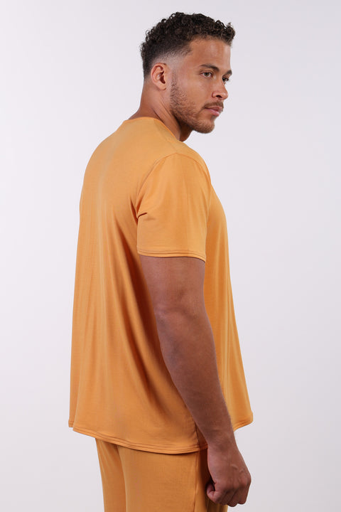 PYJAMA TOP HALF SLEEVES — MENS ORANGE