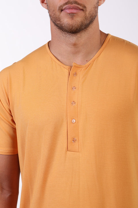 PYJAMA TOP HALF SLEEVES — MENS ORANGE