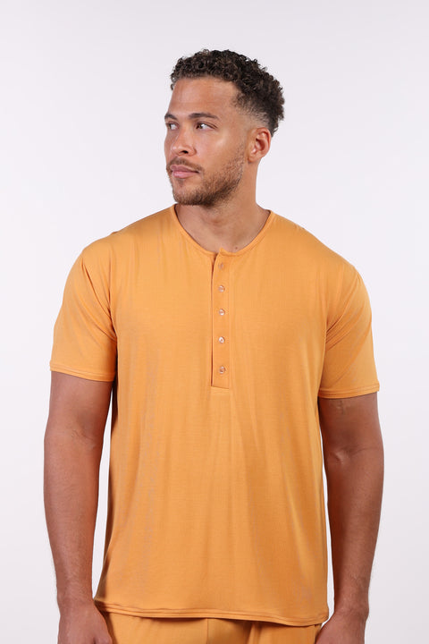 PYJAMA HALF SLEEVES WITH SHORTS SET — MENS ORANGE