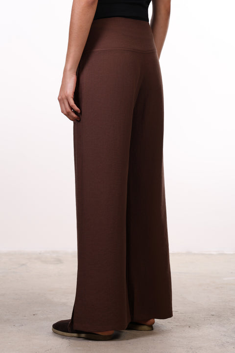 THE ISLAND LINEN BLEND PANTS — WOMENS BROWN