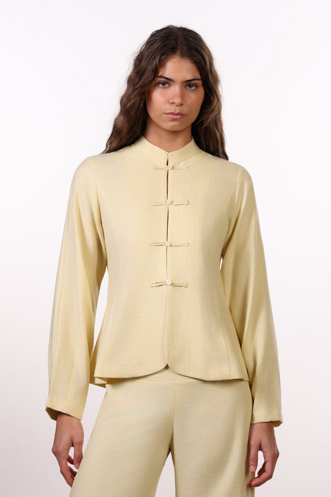 THE JAPANESE LINEN BLEND SHIRT - WOMENS YELLOW