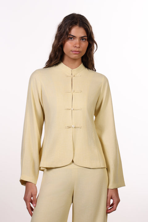 THE JAPANESE LINEN BLEND SHIRT - WOMENS YELLOW