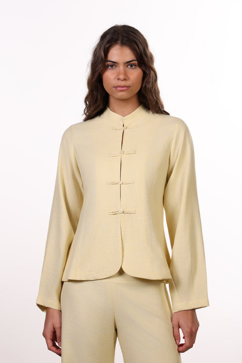 THE JAPANESE LINEN BLEND SHIRT - WOMENS YELLOW