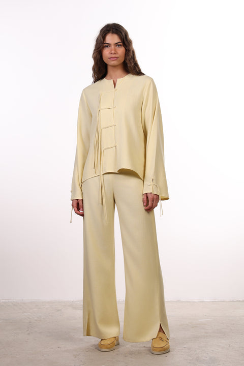 THE ISLAND LINEN BLEND SET — WOMENS YELLOW