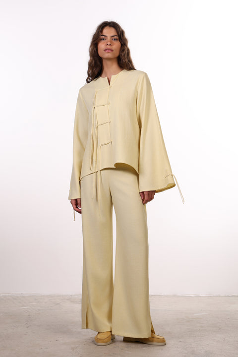 THE ISLAND LINEN BLEND SET — WOMENS YELLOW