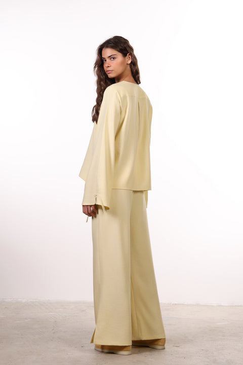 THE ISLAND LINEN BLEND PANTS — WOMENS YELLOW