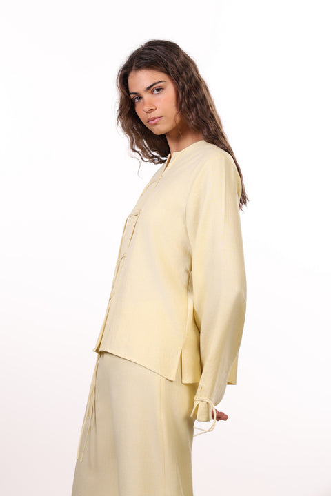 THE ISLAND LINEN BLEND SET — WOMENS YELLOW