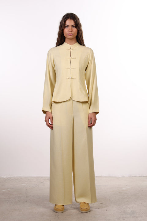 THE JAPANESE LINEN BLEND PANTS — WOMENS YELLOW