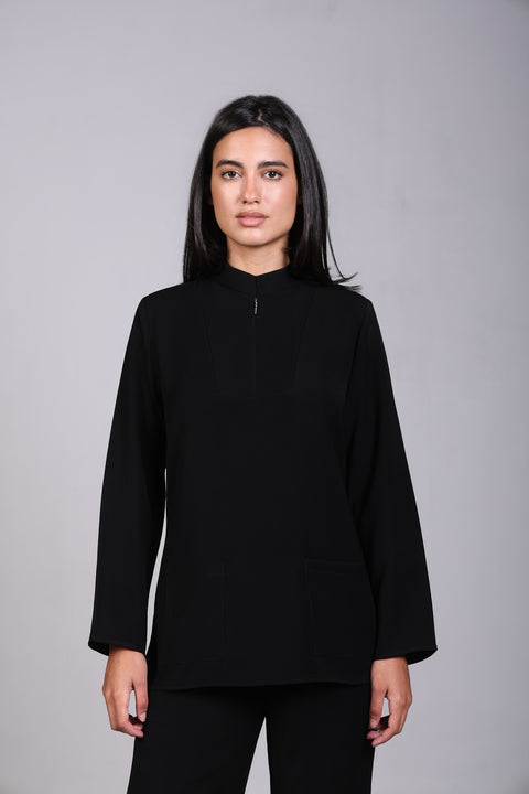 CLASSIC SHIRT FULL SLEEVES — WOMENS BLACK