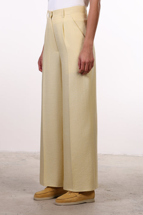 THE JAPANESE LINEN BLEND PANTS — WOMENS YELLOW