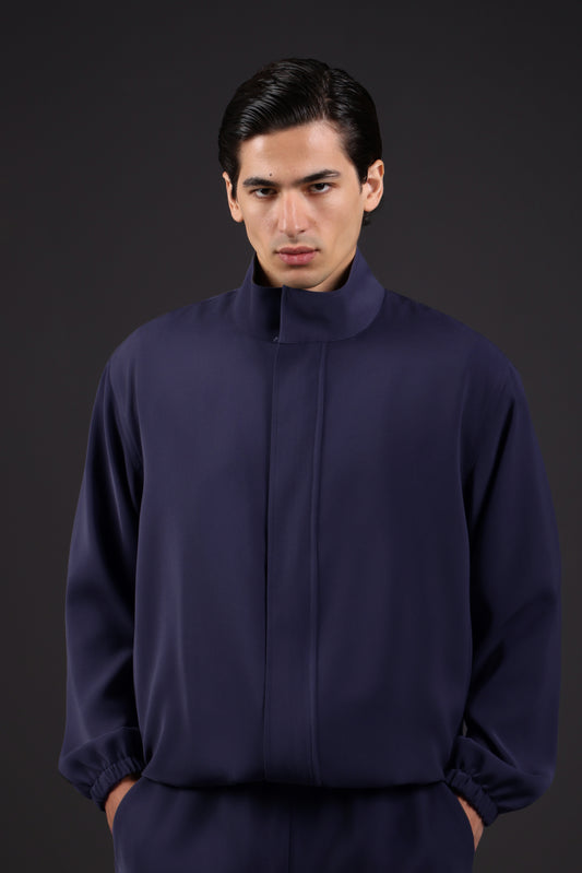 SOLID JACKET — IN NAVY (WITH ELASTIC)