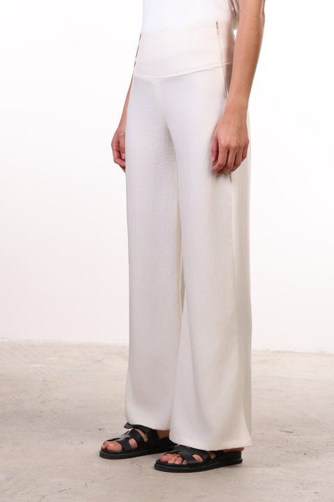 THE ISLAND LINEN BLEND PANTS — WOMENS OFF WHITE