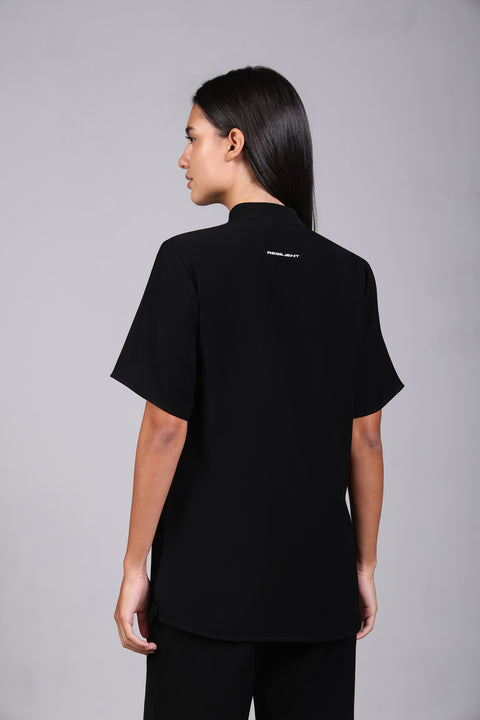 CLASSIC SHIRT HALF SLEEVES — WOMENS BLACK